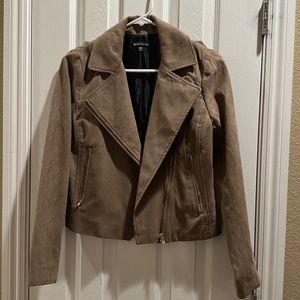 J Crew factory suede like tan Moto jacket.
